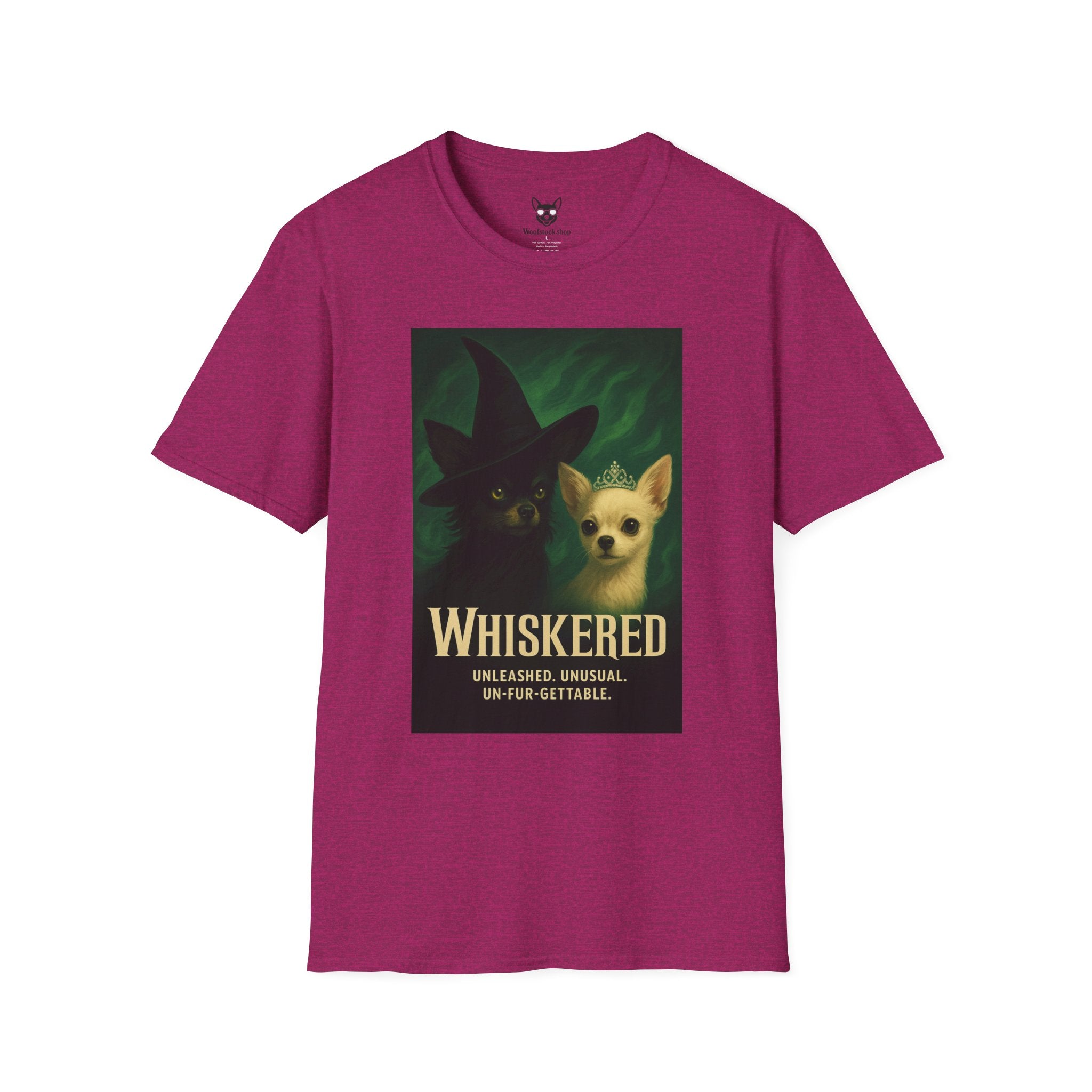 Wicked Broadway Poster Dog Parody Unisex Softstyle T-Shirt -- Funny Dog Shirt for Broadway and Dog Lovers